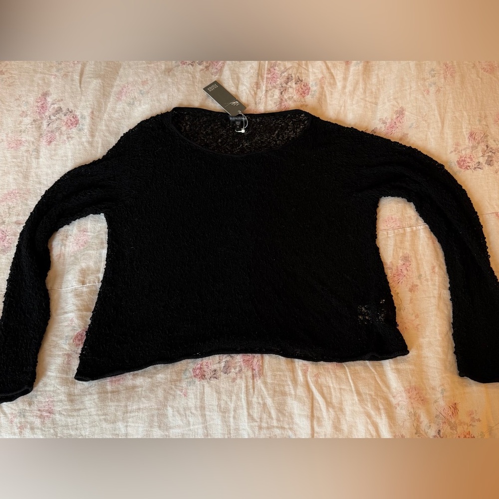 Eileen Fisher Black Scoop Neck Box Top - NWT - XL